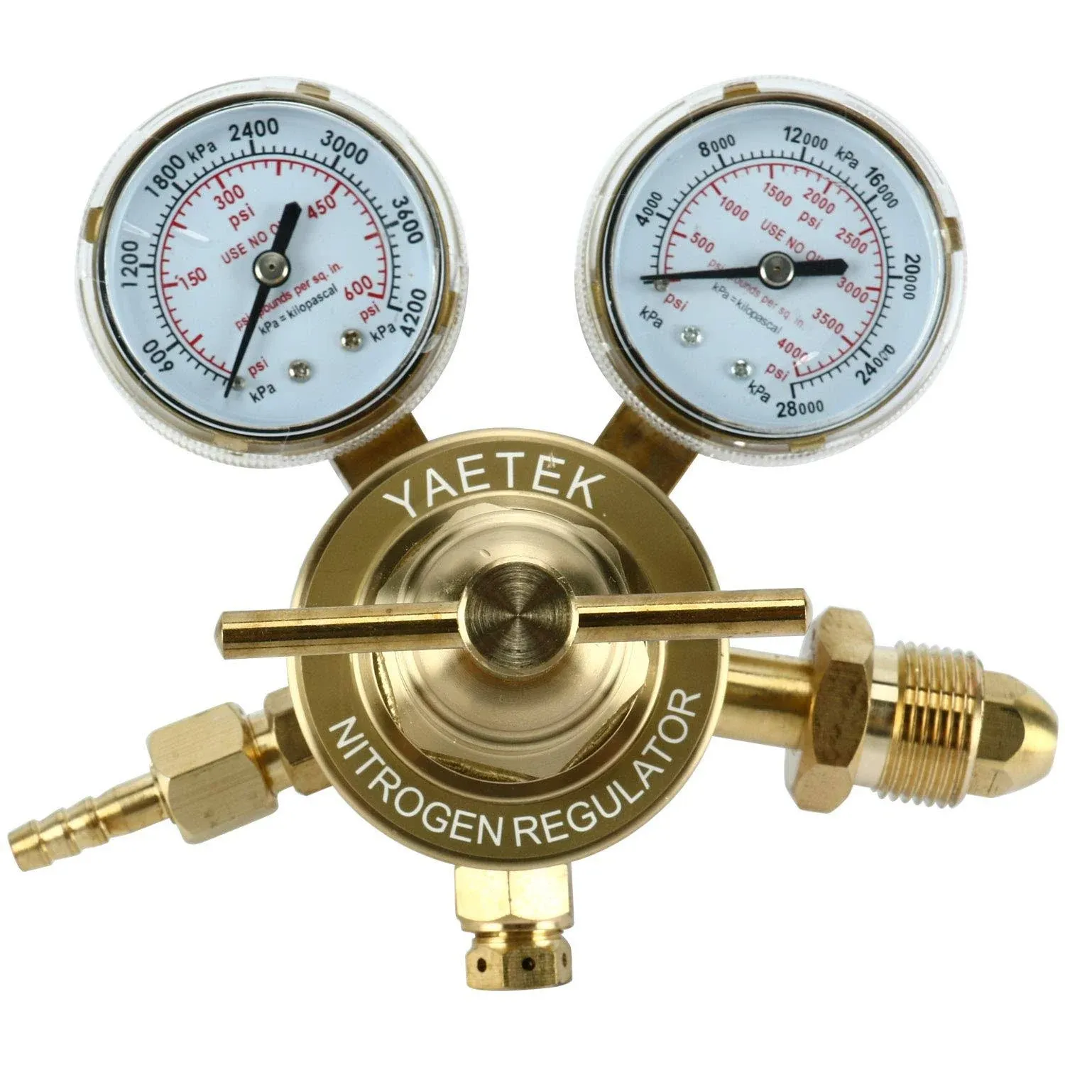 Yaetek Nitrogen Regulator with 0-600 PSI Delivery Pressure Equipment Brass Inlet ...