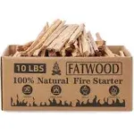 10 lbs Fatwood Fire Starter Sticks, 100% Natural Kindling Firewood Firestarter for Stoves, Pine Wood for Fireplaces, Campfires, Bonfires, Grill