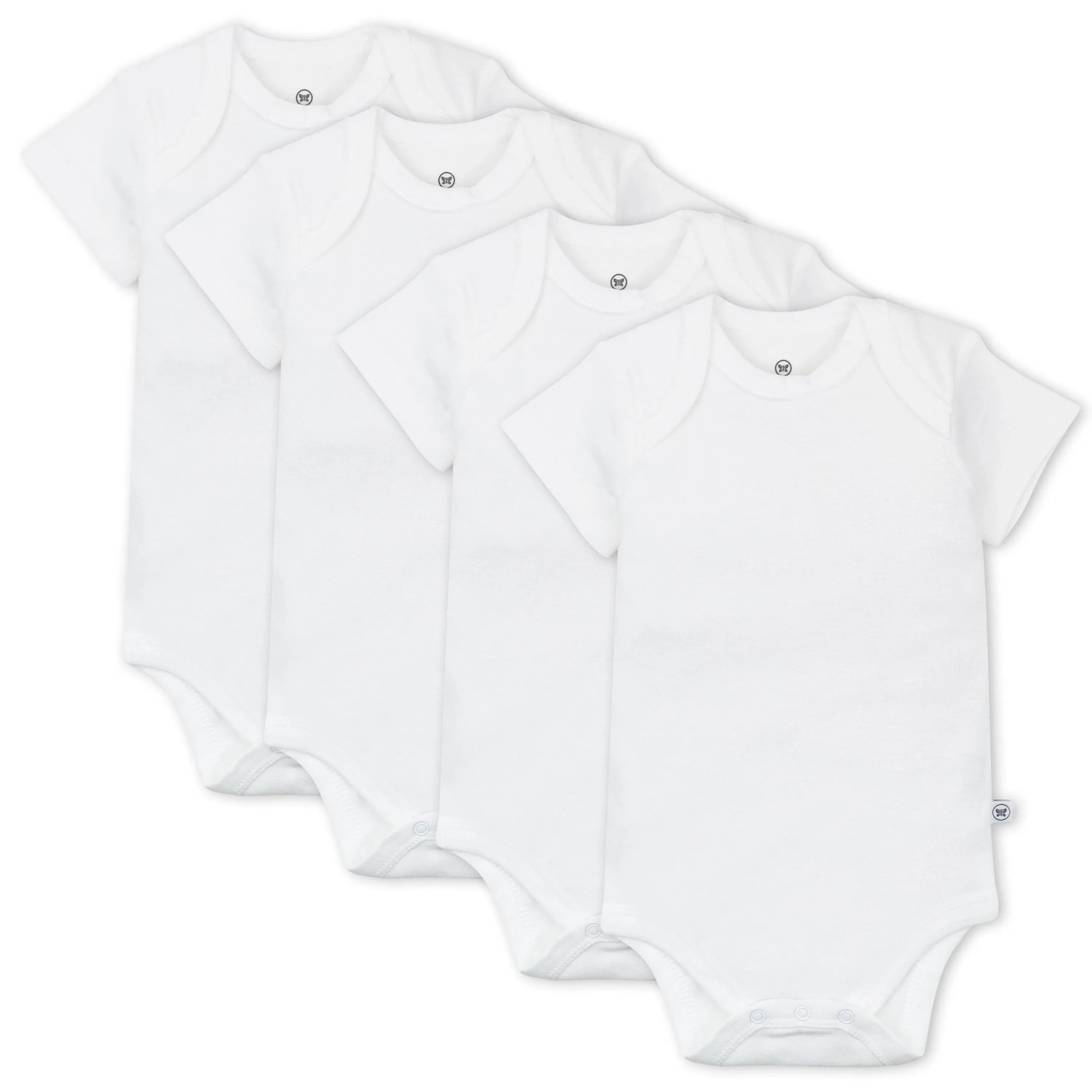 HonestBaby unisex-baby 4-pack Short Sleeve Bodysuits One-piece 100% Organic Cotton for Infant Baby Boys, Girls, Unisex