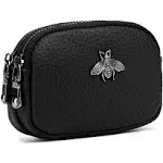 imeetu Women Leather Coin Purse, Small 2 Zippered Change Pouch Wallet