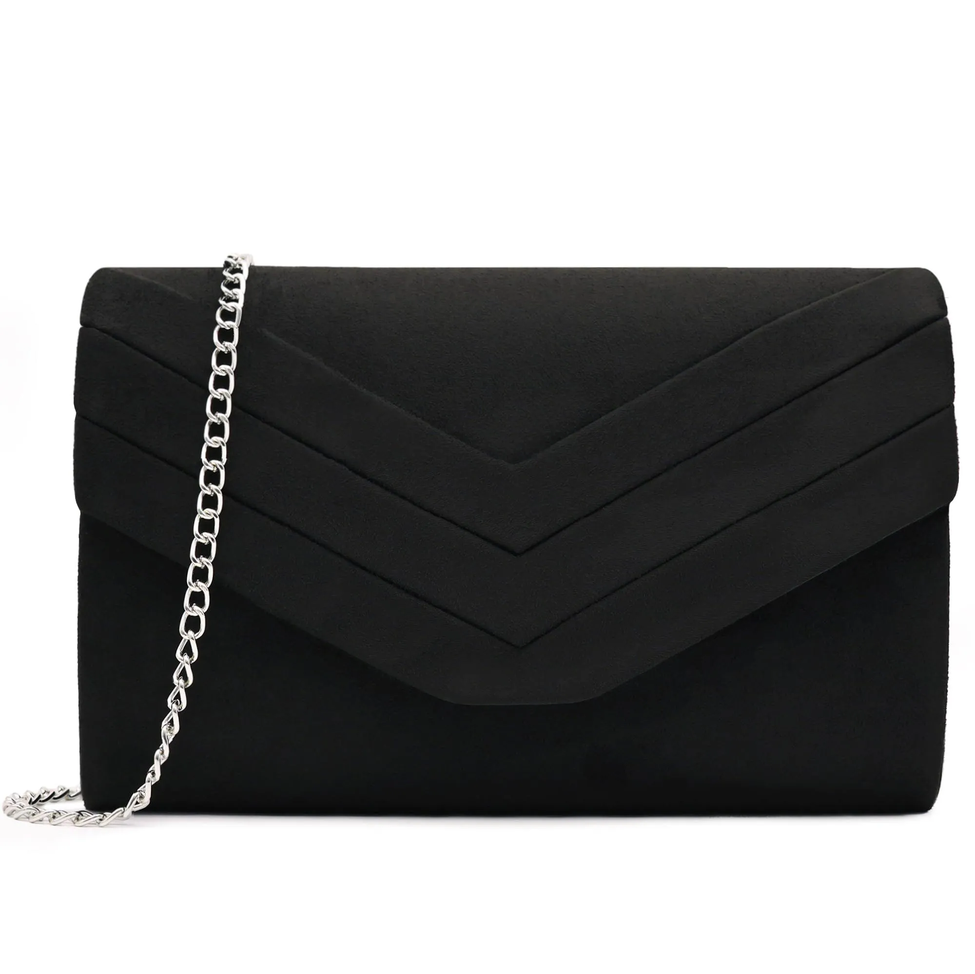 Milisente Evening Bag for Women, Suede Envelope Evening Purses Crossbody Shoulder Clutch Bag