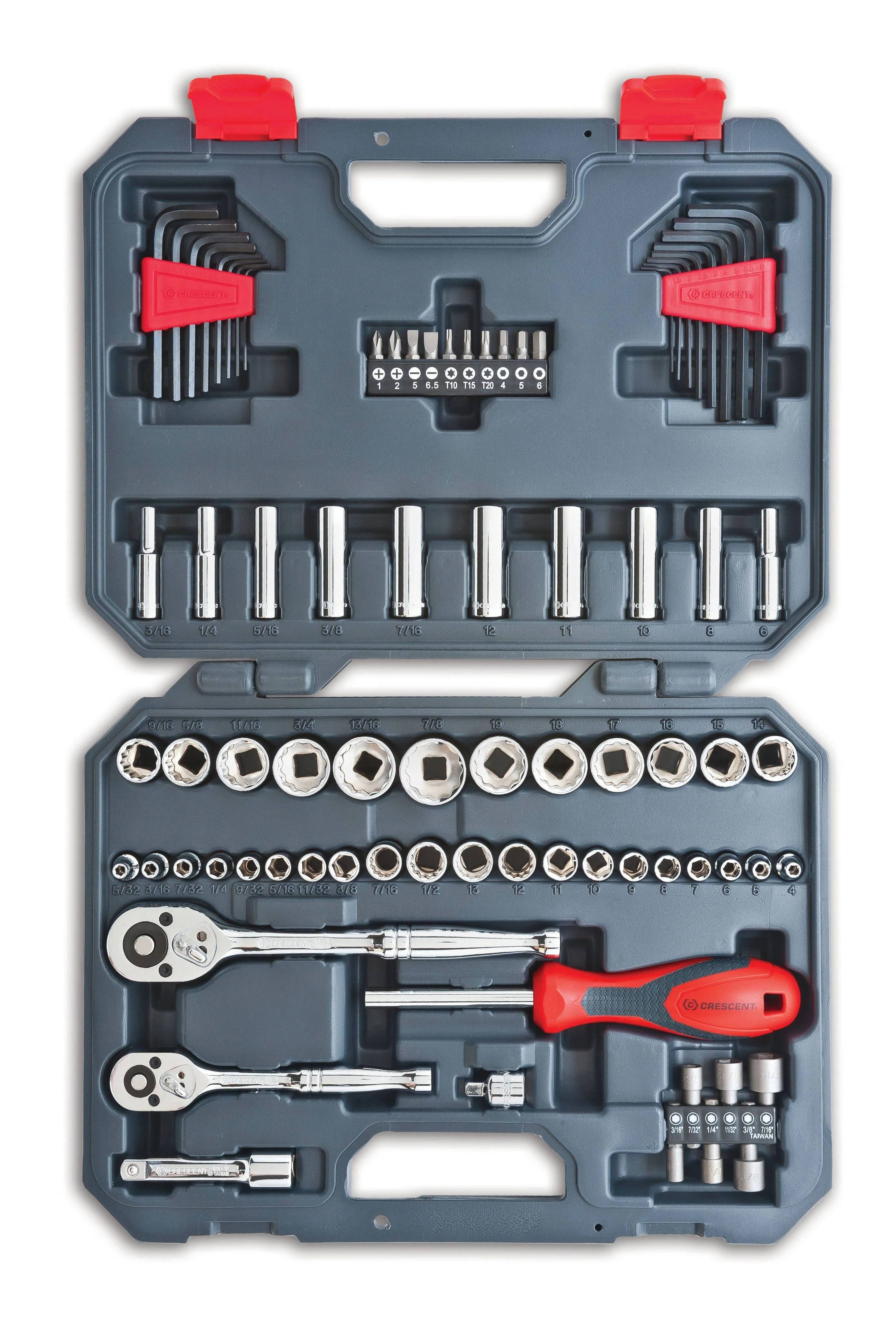 Crescent 84-Piece 1/4" & 3/8" Drive 6 & 12 Point SAE/Metric Mechanics Tool Set CTK84C