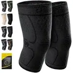 CAMBIVO Knee Brace Support(2 Pack), Knee Compression Sleeve for Running, Hiking, Basketball, Arthritis, ACL, Meniscus Tear, Knee Pain Relief and Injury Recovery (Upgrade-Black,XXX-Large)