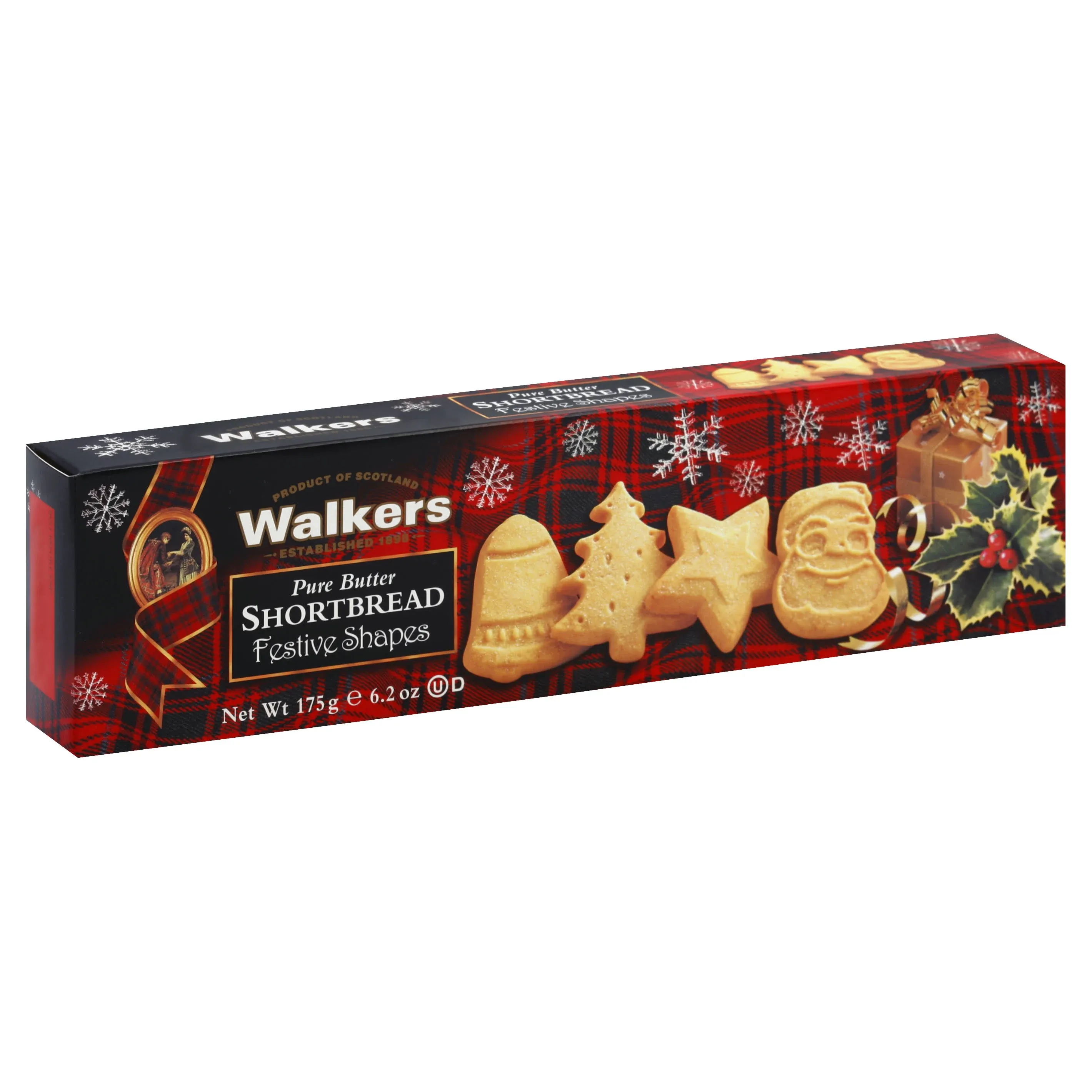 Walkers Shortbread Cookies, Assorted Festive Shapes, 6.2 oz