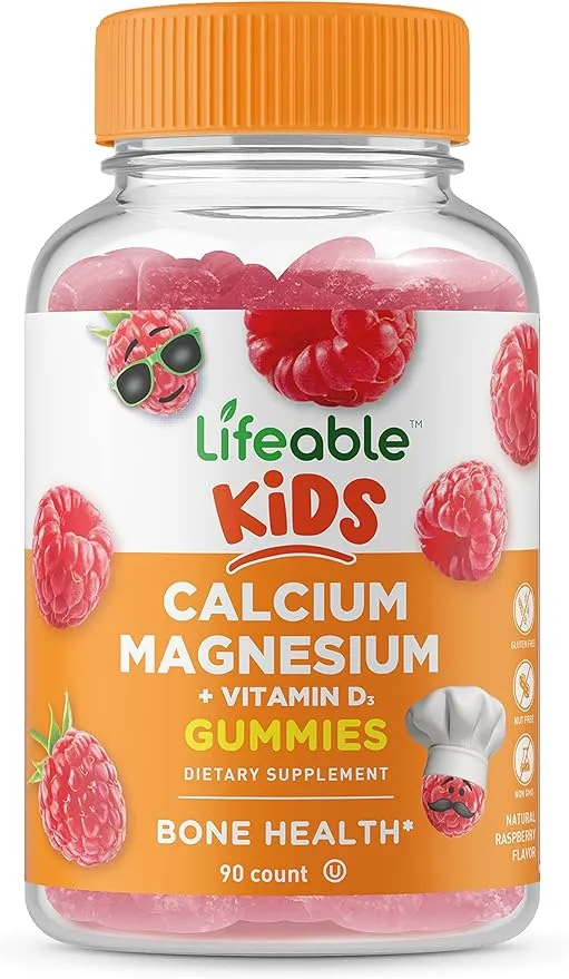 Lifeable Calcium Magnesium and Vitamin D Gummies - Great Tasting Natural Flavor ...