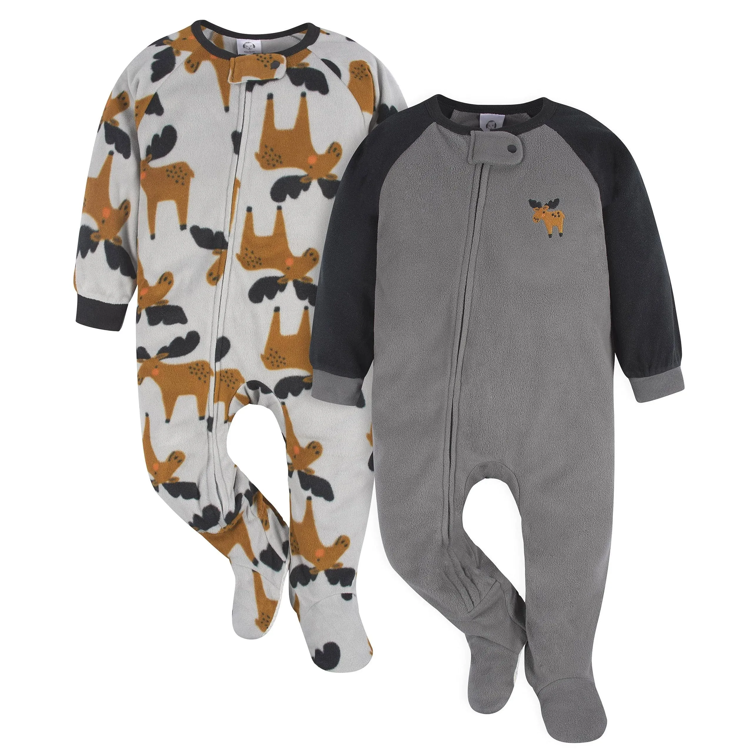 2-Pack Baby &amp; Toddler Boys Moose Fleece Pajamas