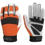 Vgo... 1Pair Chainsaw Gloves, 12-Layer Chainsaw Protection on Left Hand Back,Goat leather Work Gloves, Mechanic Gloves