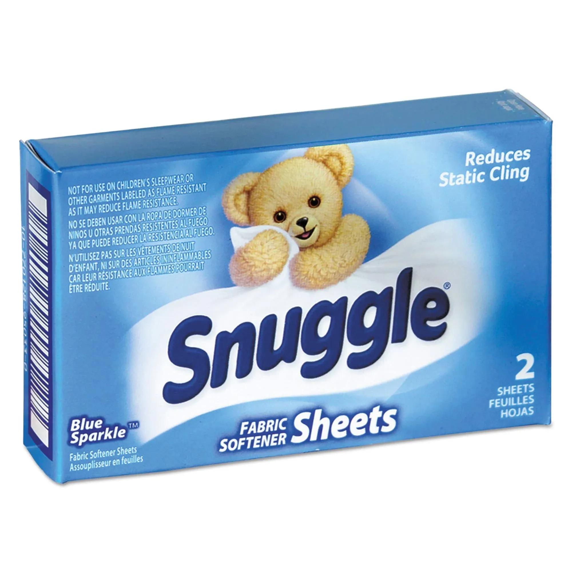 Snuggle Vend-Design Fabric Softener Sheets Blue Sparkle 2 Sheets/Box 100 Boxes/Carton