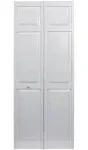 Pinecroft 32 in. x 80 in. Seabrooke 6-Panel Raised Panel White Hollow Core PVC Vinyl Interior Bi-Fold Door SEAPP32