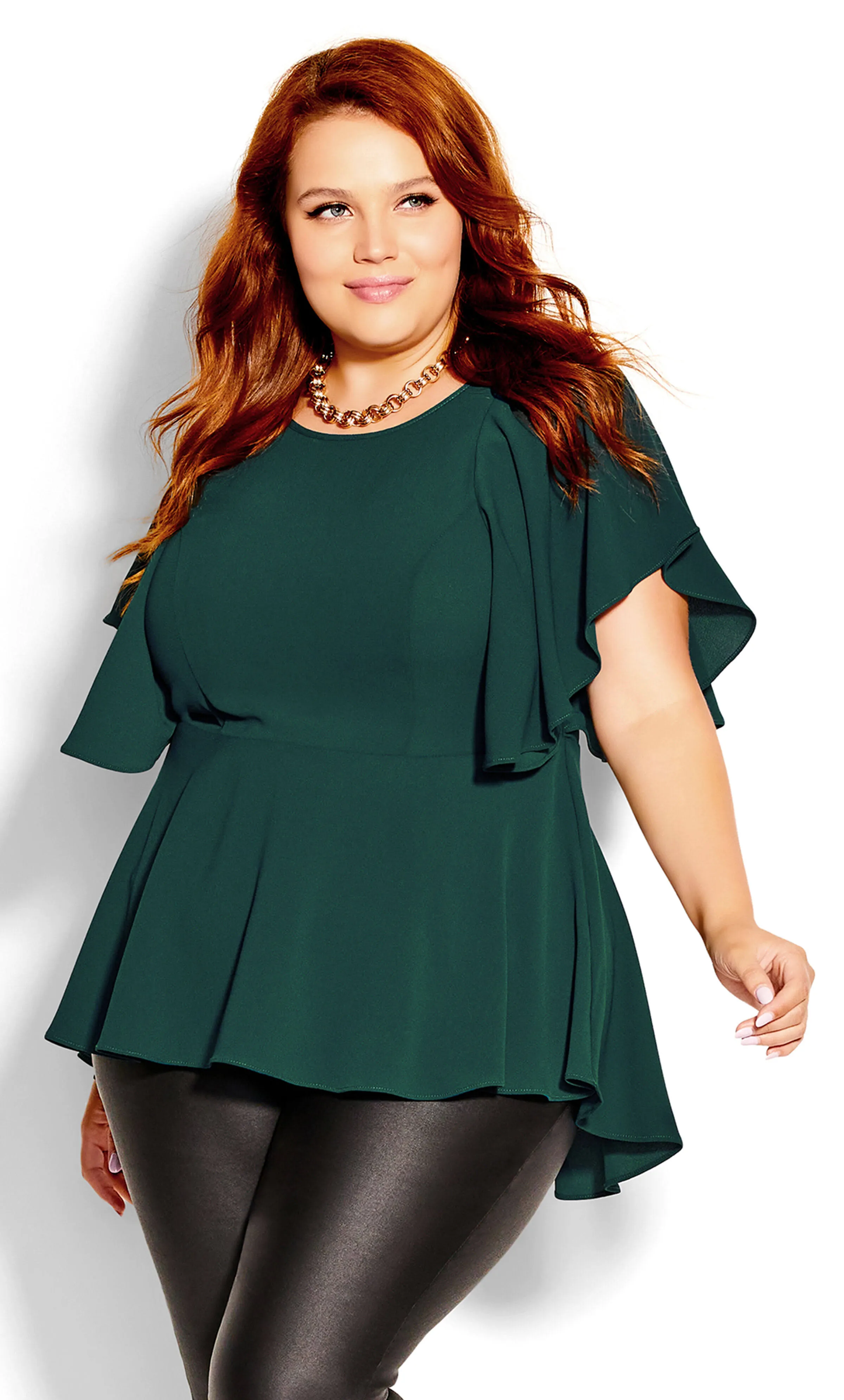 City Chic | Women's Plus Size Romantic Mood Top - Jade - 16W