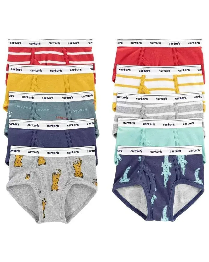 Carter's 10-Pack Cotton Blend Briefs Underwear 8 Multi