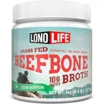 LonoLife Low-Sodium Grass-Fed Beef Bone Broth Powder with 10g Protein, 8 oz Bulk