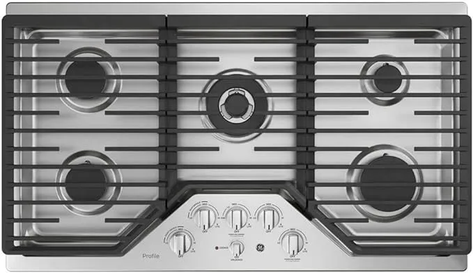 Profile 36 in. Gas Cooktop in Stainless Steel with 5 Burners including Power Boil Tri-Ring Burner