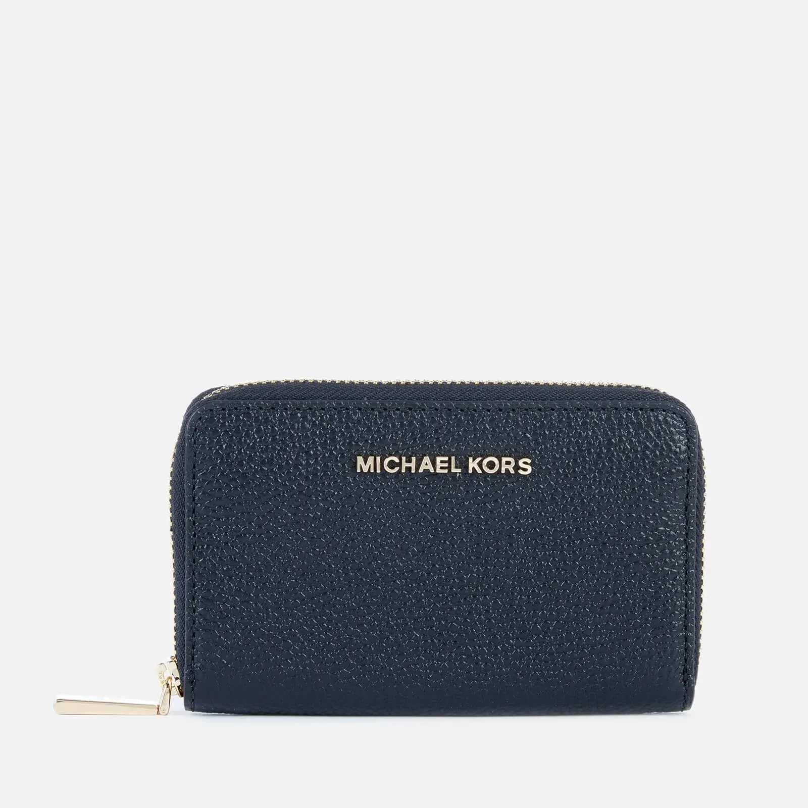 Michael Michael Kors Jet Set Leather Zip-Around Card Case - Luggage/Gold