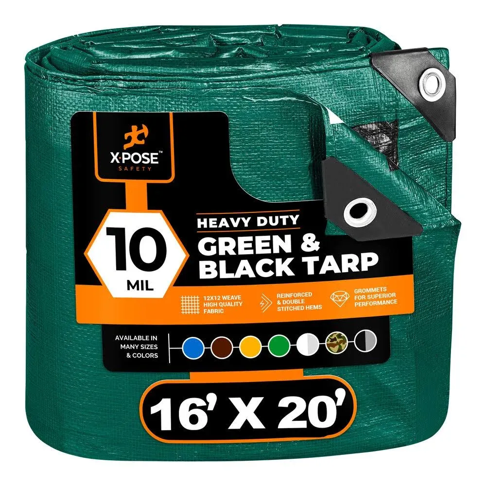 Xpose Safety MTGB-1620-X Heavy Duty Poly Tarp 16' x 20' -10 Mil Waterp