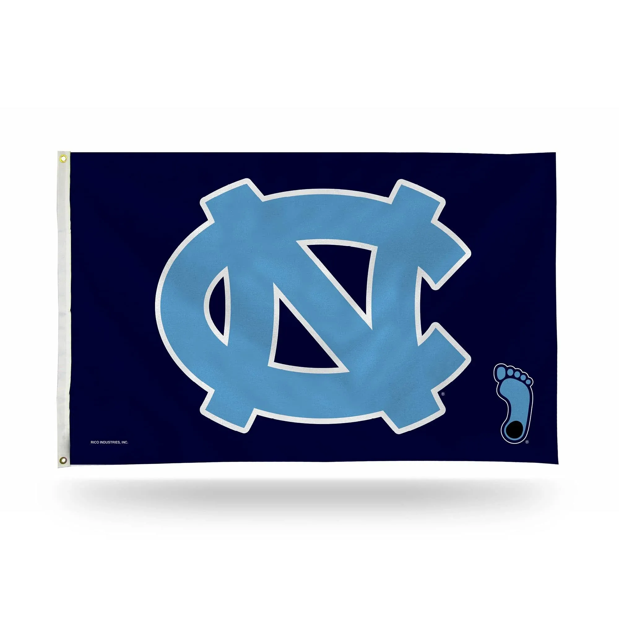 Rico Industries NCAA North Carolina Tar Heels UNC Interlock Logo Navy 3' x 5' Banner Flag Single Sided - Indoor or Outdoor - Home Décor