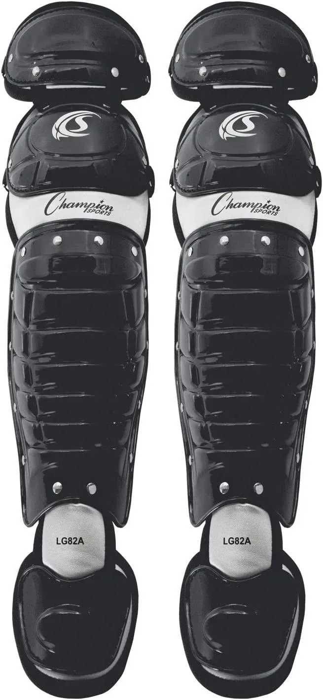 Champion Sports 13" L Double Knee Full Wing Shin Guards with Wrap-Around Padding - Ages: 9-12