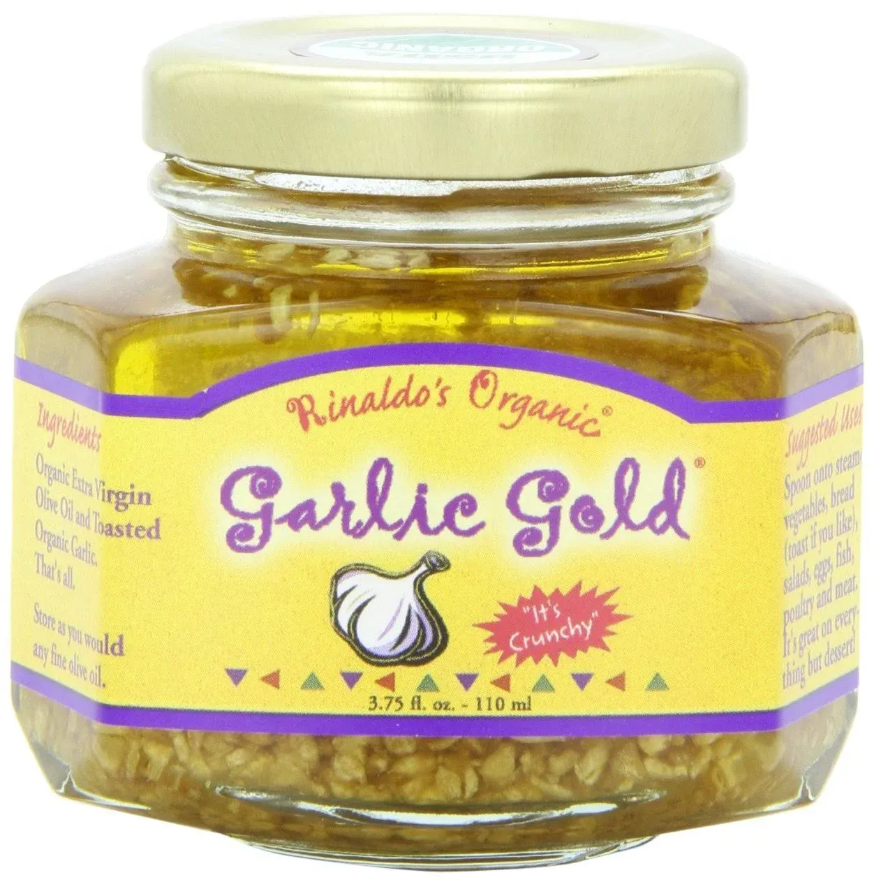 Garlic Gold Toasted Garlic Granules in Extra Virgin Olive Oil, USDA Organic Certified Minced Garlic, Sodium Free, Non GMO & Vegan, Keto & Paleo Friendly (3.75 Oz, 3 Pack)