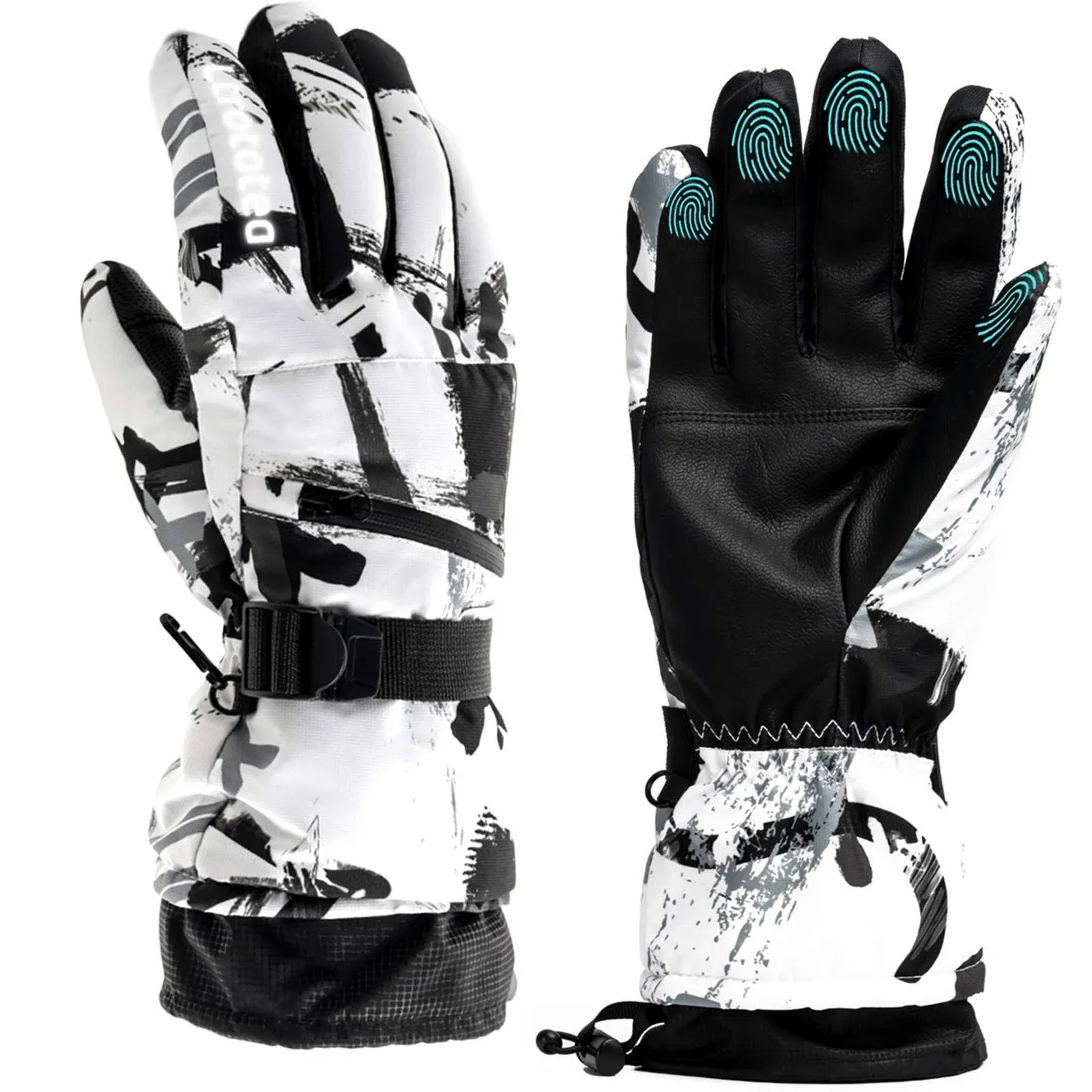 Ltrototea Ski Gloves Snow Winter Gloves Warm Touchscreen Gloves Waterproof Outdoor Motorcycle Gloves