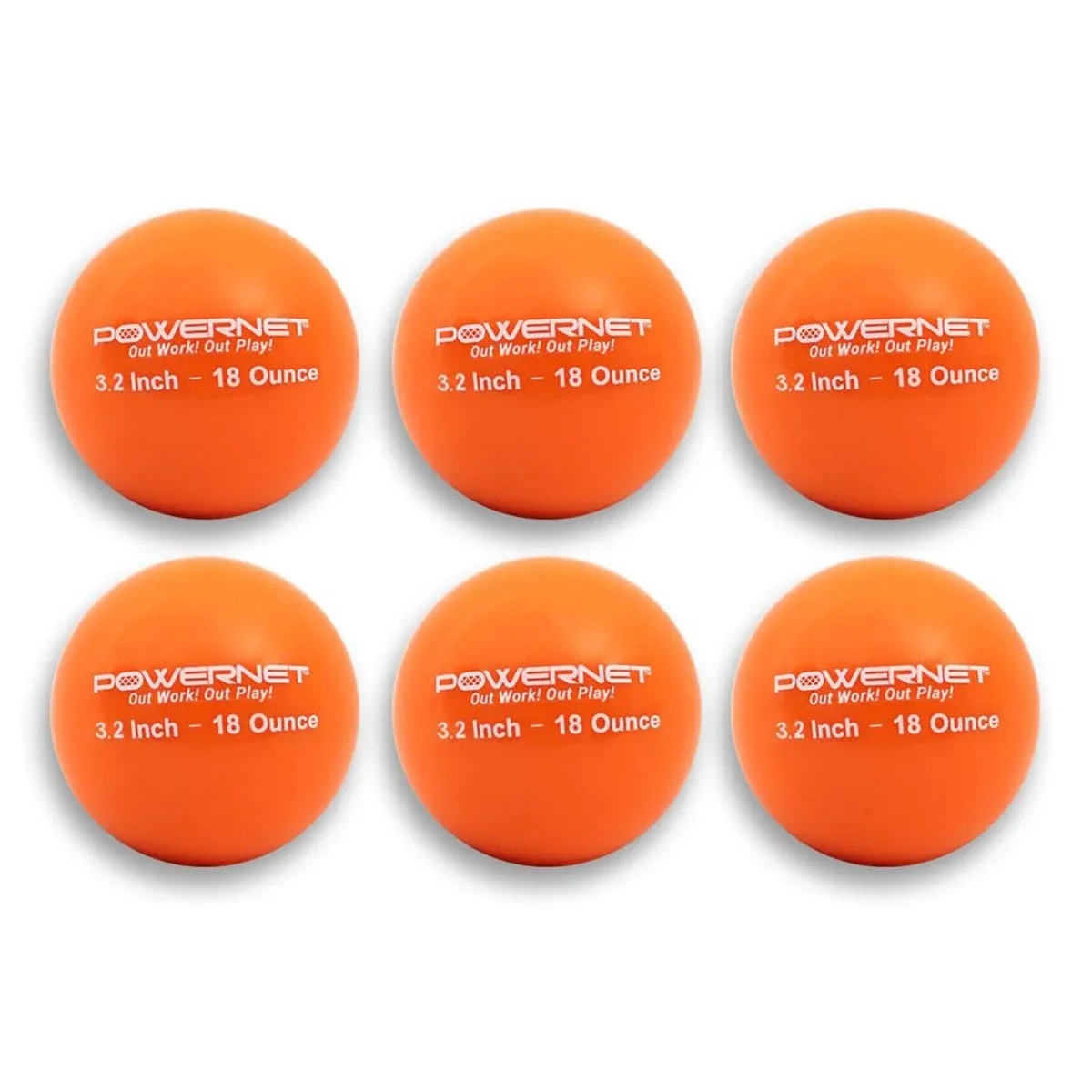 POWERNET 3.2&quot; 6/pk Weighted Batting/Throwing Training Balls