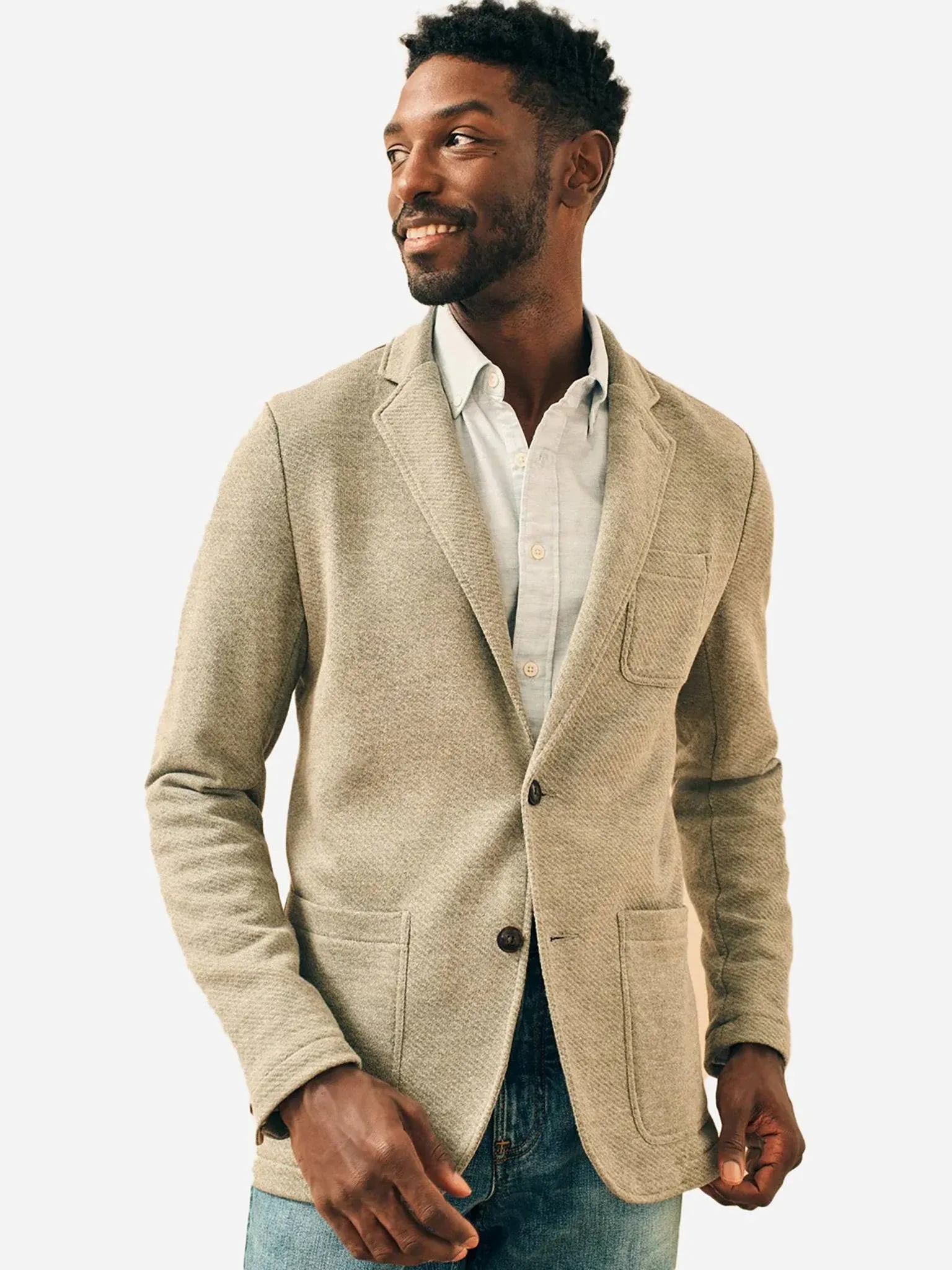 Faherty Inlet Knit Blazer L / Medium Grey Melange