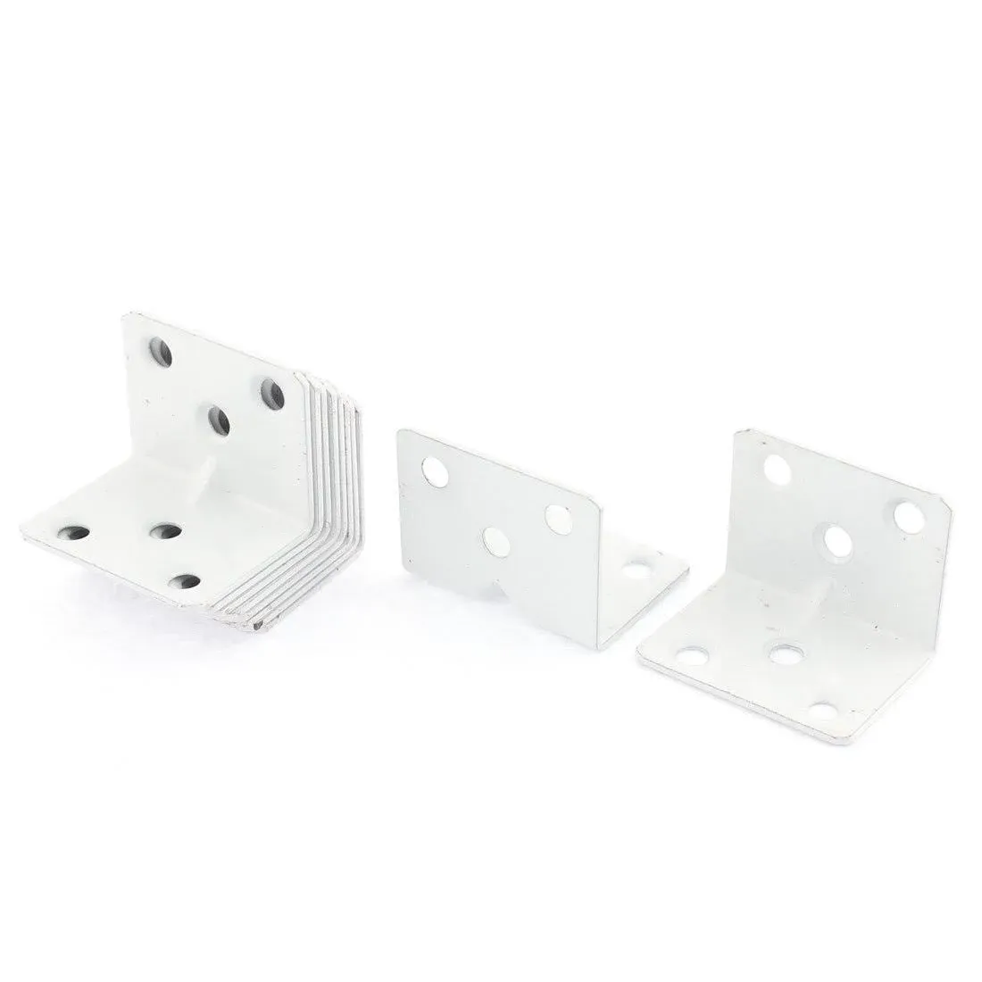 Uxcell 37 x 29 x 29mm L Shaped White Metal Corner Brace Angle Bracket Support Holder Fasteners 10 Pcs