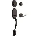 Kwikset Arlington Single Cylinder Handleset with Tustin Lever Featuring SmartKey Security in, Venetian Bronze, Requires 2 Holes 