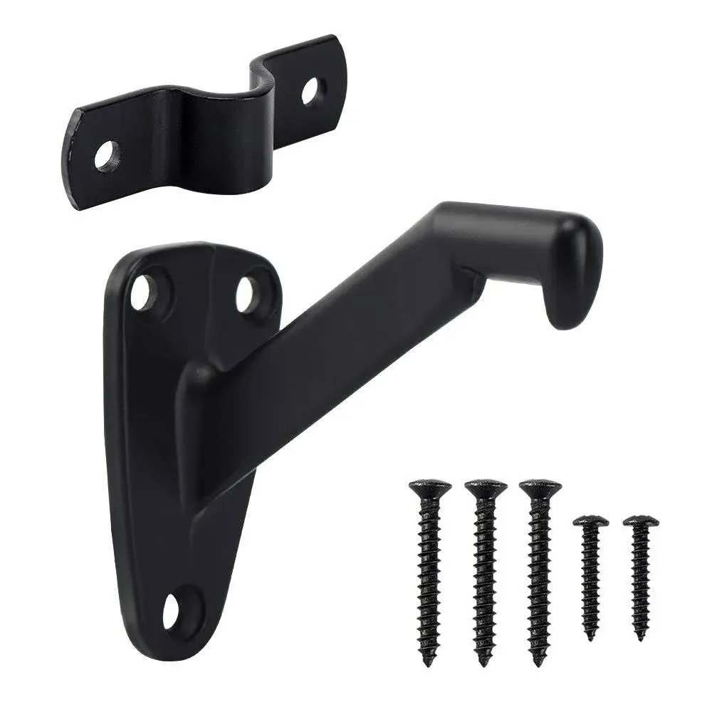 Handrail Stair Brackets Heavy Staircase Hand Rail Bracket Matte Black 6 Pack New