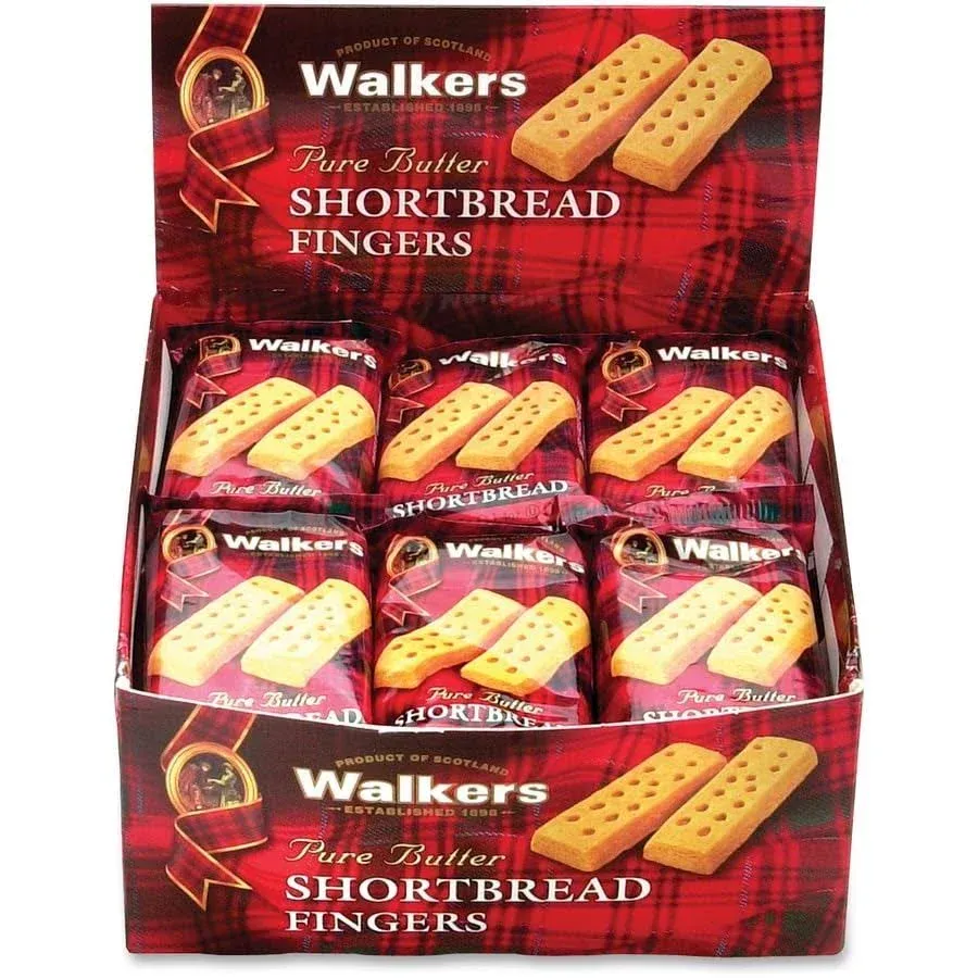 Walkers Shortbread Cookies, 2/Pack, 24 Packs/Box