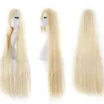 MapofBeauty Anime Costume Long Straight Cosplay Party Wig Light Blonde