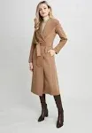 Tahari Long Double Face Wool Blend Wrap Coat