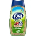 Tums Naturals Ultra Strength Antacid Chews for Heartburn Relief, Black Cherry & Watermelon - 190 Count