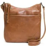 FRYE Melissa Swing Pack Zip Crossbody Bag in Cognac Leather