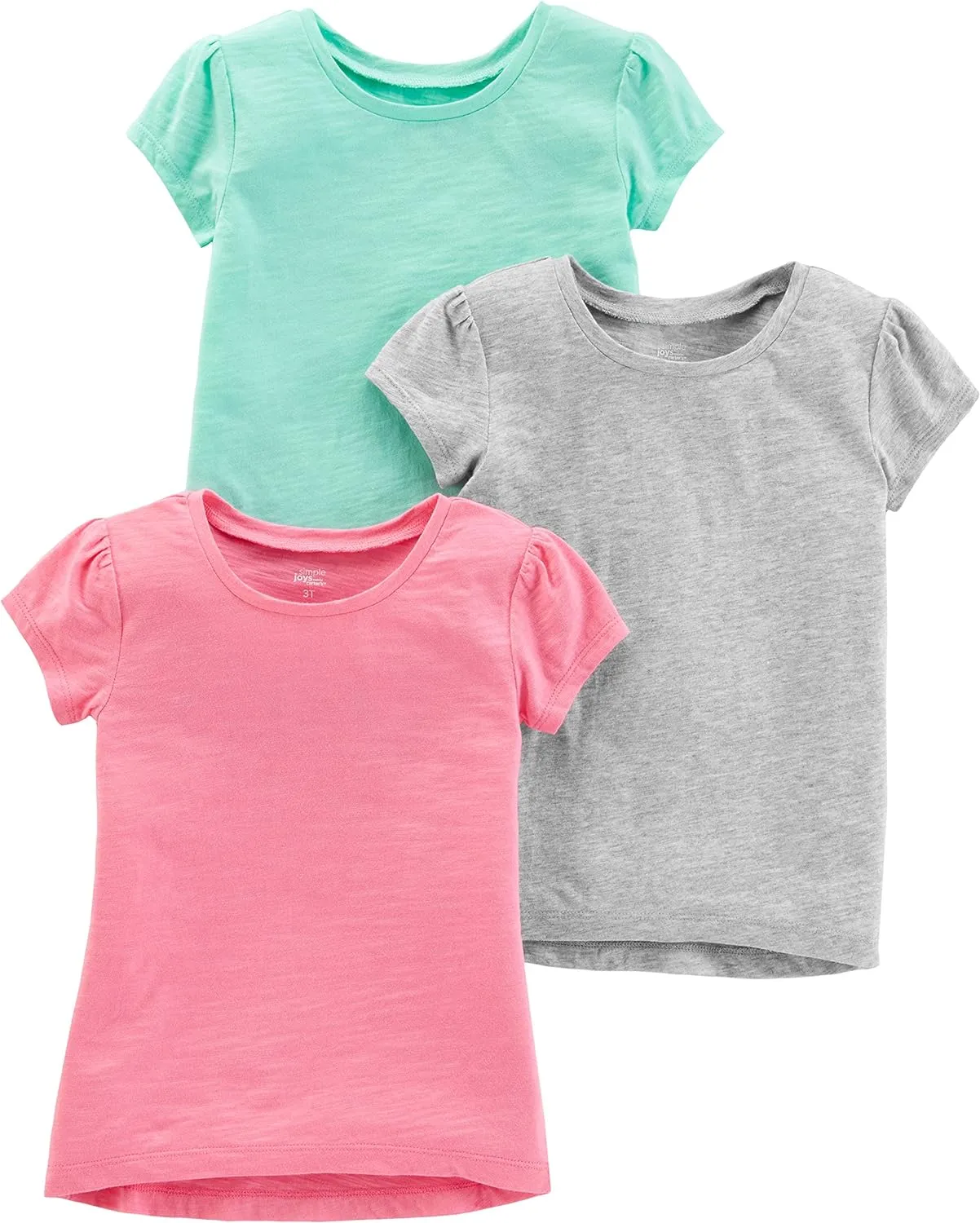 Carters Little Girls Short Sleeve 3 pack Tee.