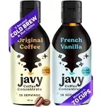 Javy Coffee Concentrate Bundle, 2 Flavor Original & French Vanilla Coffee Variety Pack, Ice & Cold Coffee Drinks in Seconds, Coffee gifts, 12 ounces