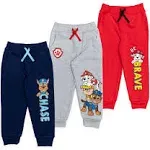 Paw Patrol Chase Rubble Marshall Toddler Boys Fleece 3 Pack Pants Blue /Gray /Red 4T