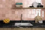 Cloe 5"x5" Artisan Ceramic Subway Tile, Pink