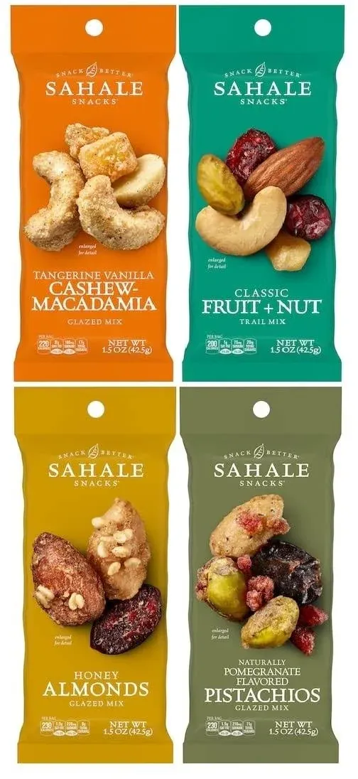 Sahale Snacks - Paquete variedad de mezcla de frutos secos glaseados, 1.5 onzas (paquete de 12)