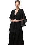 Hotshawl Womens Chiffon Shawls and Wraps, Wedding Party Shawl Scarf for Evening Dresses (Black)