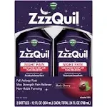 ZzzQuil Nighttime Pain Relief Sleep Aid Liquid Black Cherry - 12.0 fl oz x 2 Pack