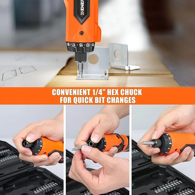 VEVOR Cordless Screwdriver 8V 7nm Electric Screwdriver Rechargeable Set with 82 Accessory Kit and Charging Cable DDLSDWSYSDJNMYOM3V1