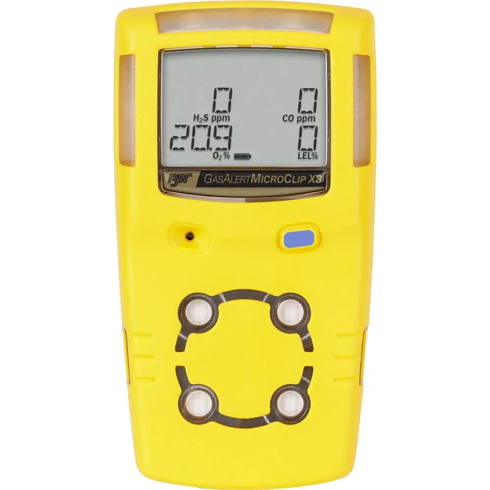 Multi-Gas Detector, 18 hr Battery Life, Yellow