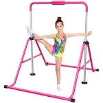 Tepemccu Expandable Gymnastics Bars,Adjustable Height Gymnastic Horizontal Bars,Junior Training Bar Children Folding Training Monkey Bars for Kids