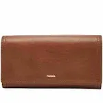 Fossil Women's Logan Zip Around Clutch - Brown