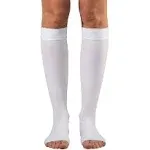 Truform Anti-Embolism Stockings, Knee high, Open Toe: 18 mmHg, White, Small