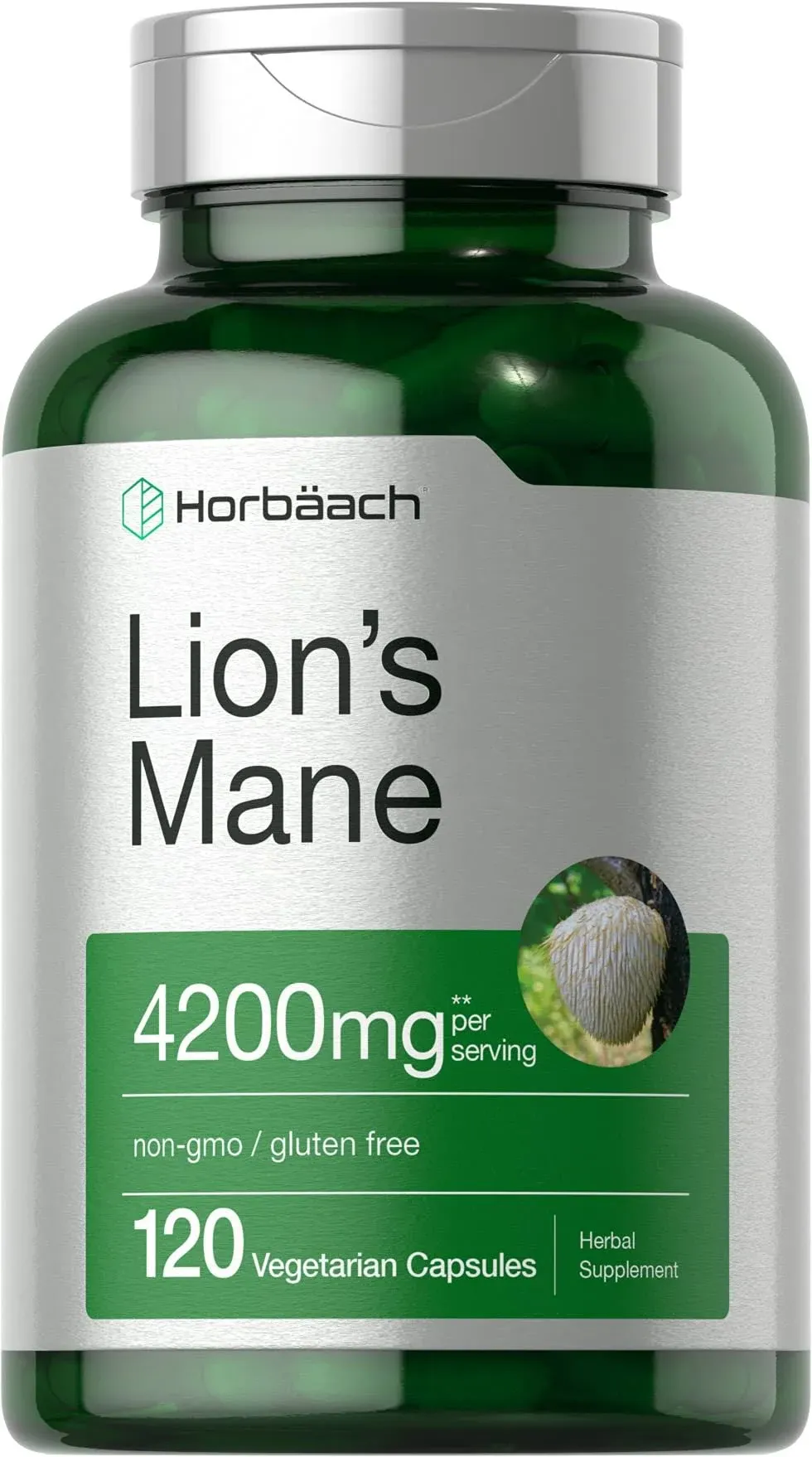 Lions Mane Mushroom Extract 4200 Mg Brain Memory Immune Support, 120 Capsules