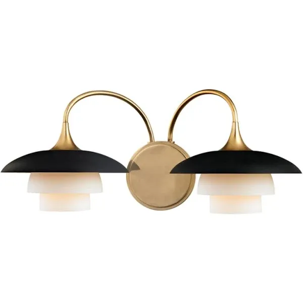 Hudson Valley Lighting Barron - Two Light Wall Sconce - 18.5 Inches Wide by 8 Inches High-Aged Brass Finish