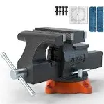 VEVOR 6.5" Bench Vise, 360? Swivel Locking Base, Two-Way Jaw, Ductile Iron