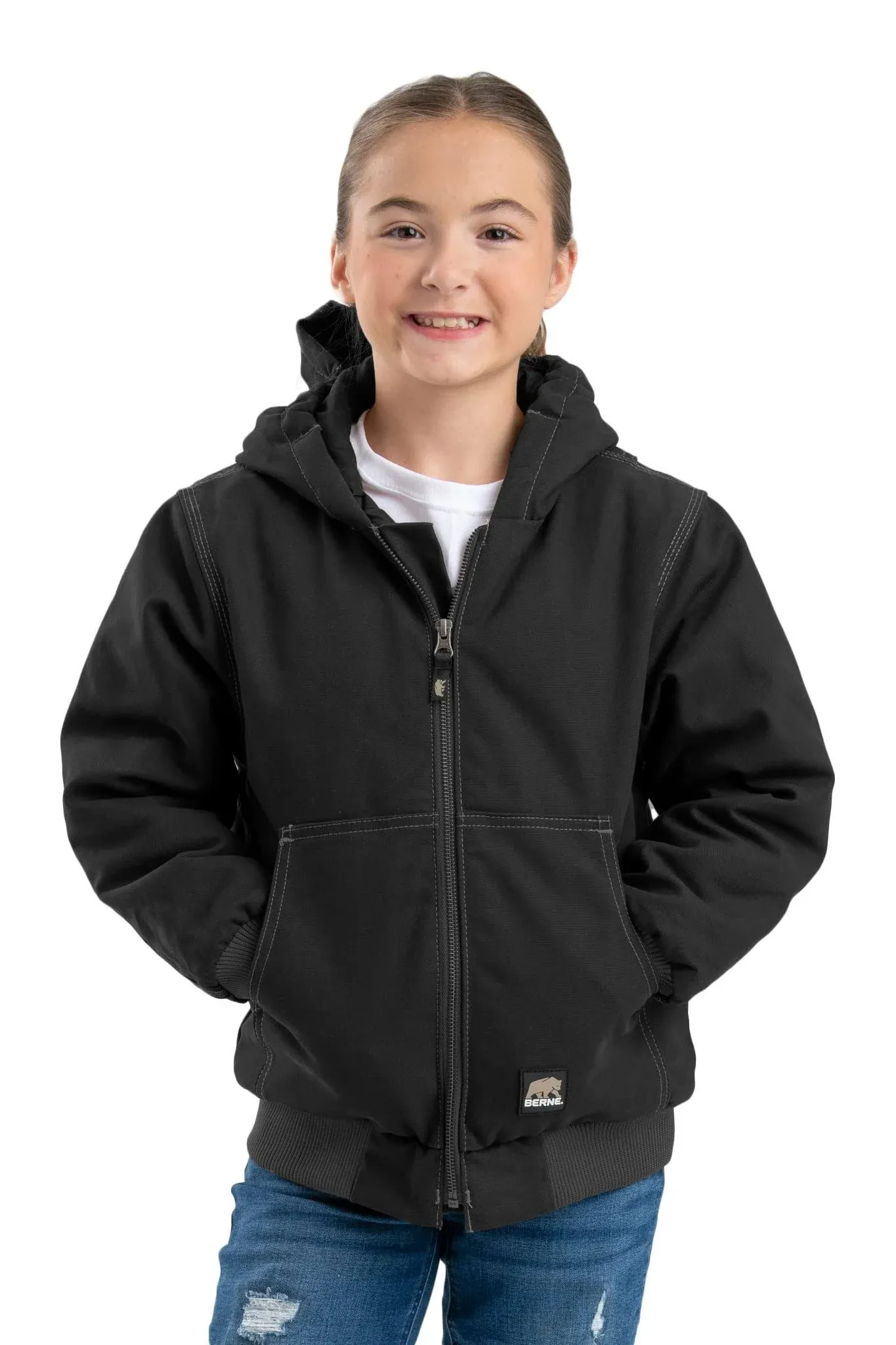 Berne Youth Highland Softstone Duck Hooded Jacket