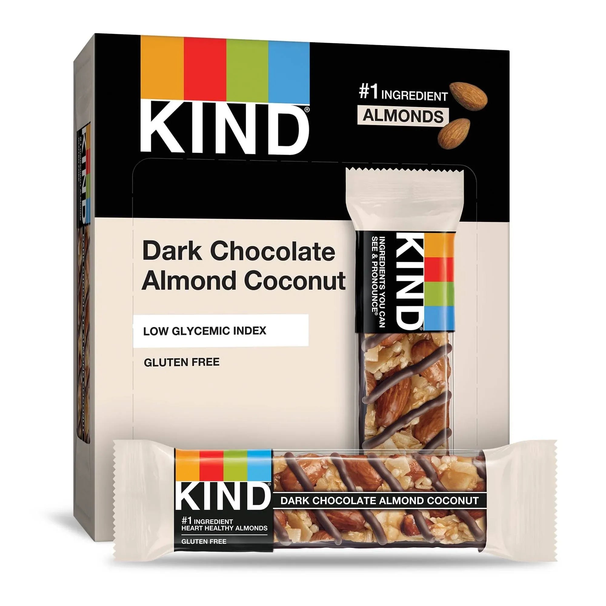 Kind Fruit and Nut Bars, Dark Chocolate Almond & Coconut, 1.4 oz Bar, 12/Box